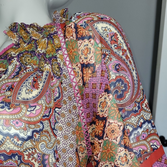 Molly Bracken Hippie Printed Sheer Blouse, VGUC, Size S - Picture 3 of 9